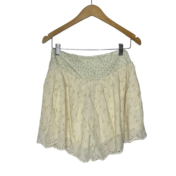 NWT Free People Jillian Floral Eyelet Lacey Mini Skirt L - Picture 5 of 15